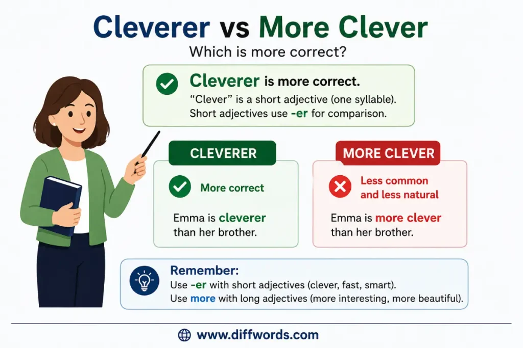 cleverer vs more clever more correct