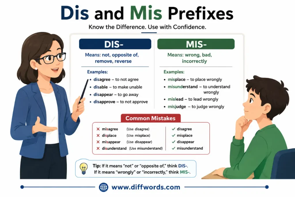 common mistakes with dis- and mis- prefixes