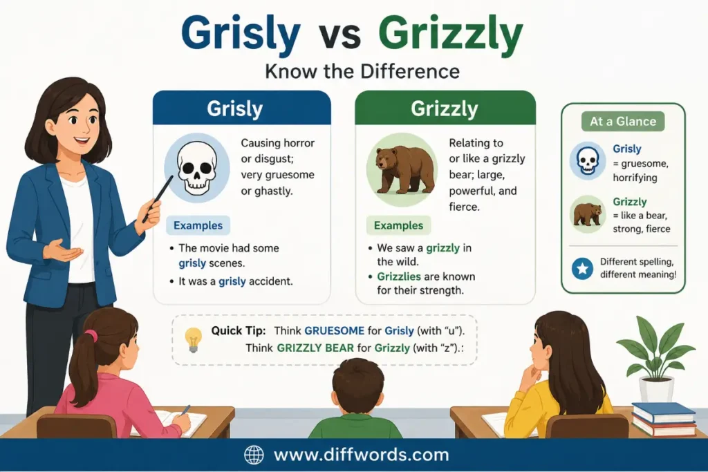 difference between grizzly and grizzled