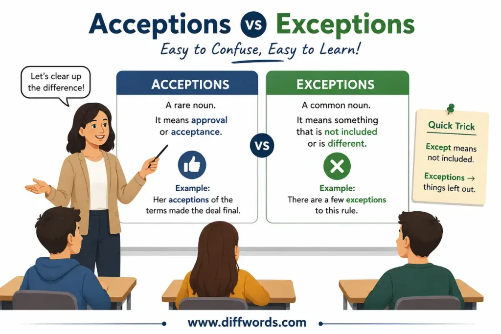Acceptions vs Exceptionseasy to confuse