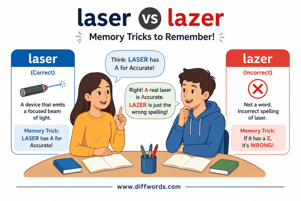 easy tricks to remember laser vs lazer