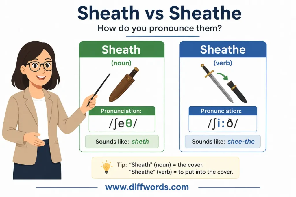 pronounce sheath and sheathe