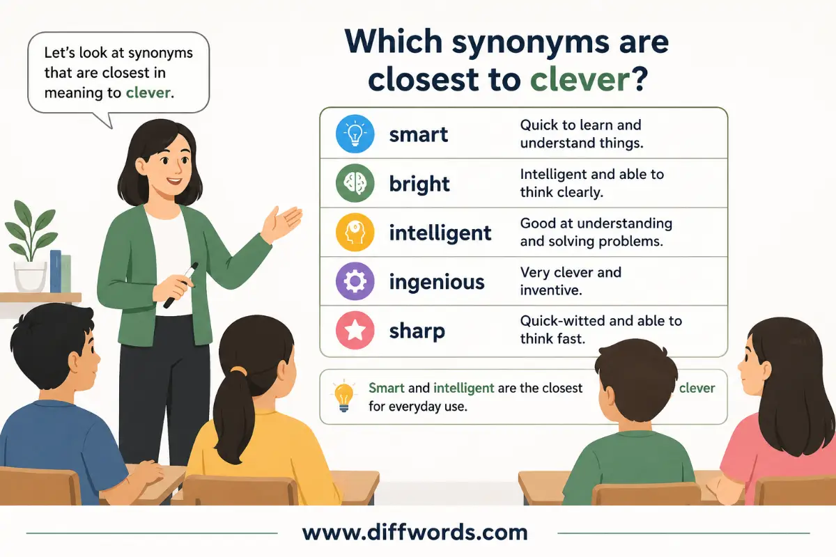 synonyms are closest to clever