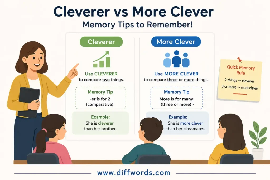 tips for remembering Cleverer vs More Clever