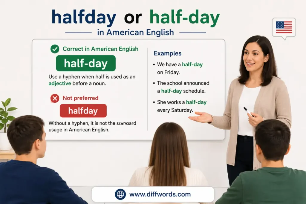 halfday or half-day correct in American English
